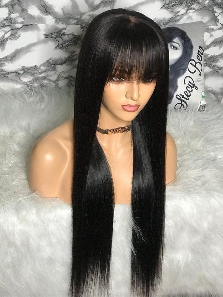 100% Human Hair Wig with Bang