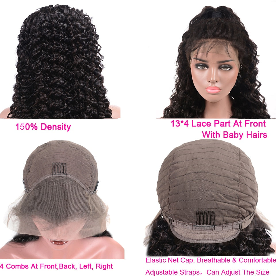13x4 Lace Front Deep Wave Human Hair Wig