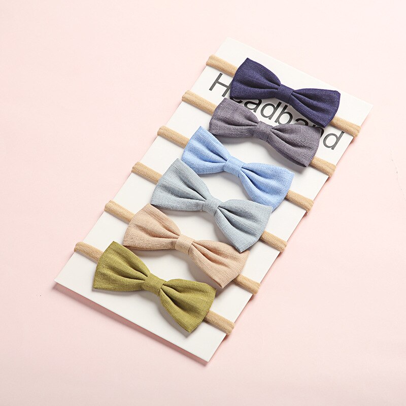 Girl's Bow Hair Tie / Headband 6 Pcs Set