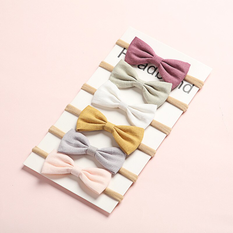 Girl's Bow Hair Tie / Headband 6 Pcs Set