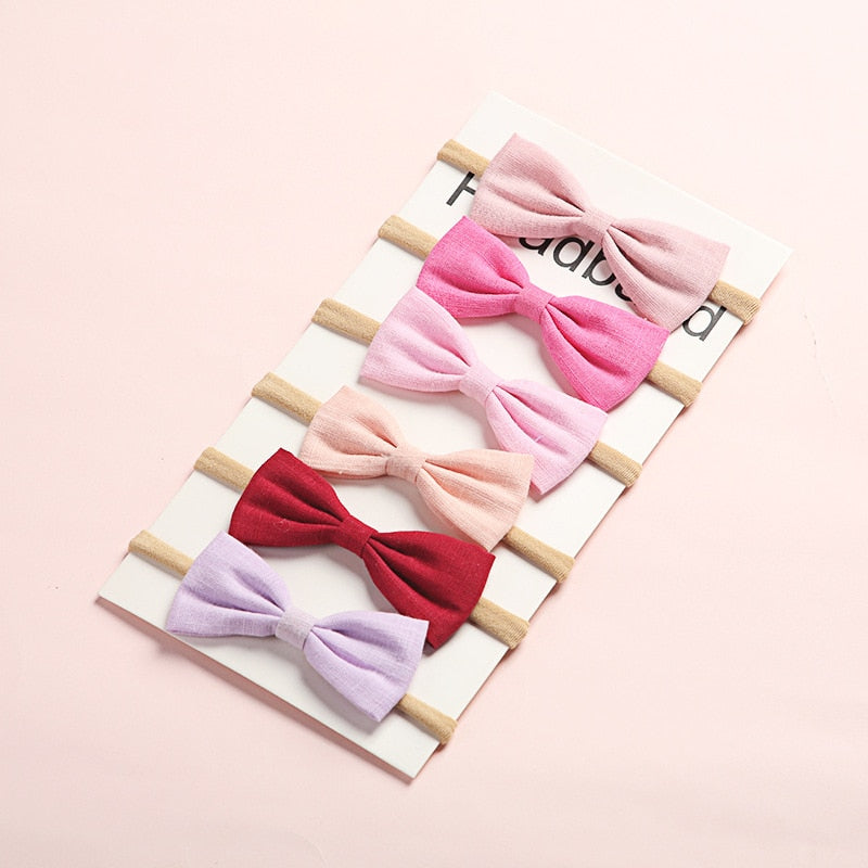 Girl's Bow Hair Tie / Headband 6 Pcs Set