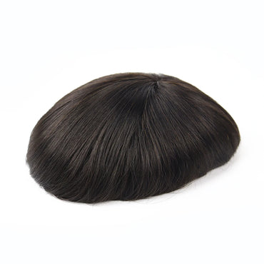 Fine Lace and Pu Synthetic Wig Hair Replacement,mens Wigs Toupee