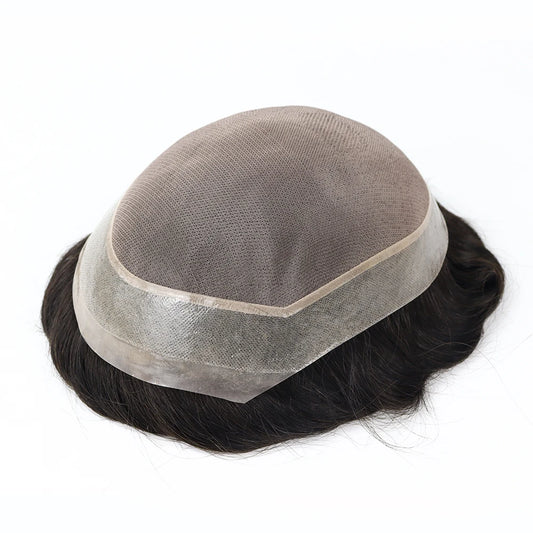 Fine Lace and Pu Synthetic Wig Hair Replacement,mens Wigs Toupee