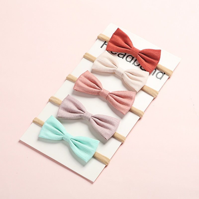 Girl's Bow Hair Tie / Headband 6 Pcs Set